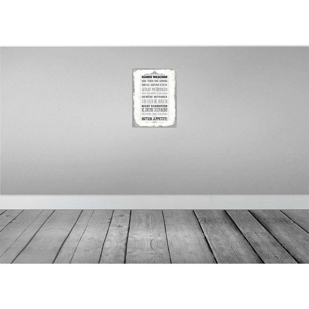 [LA-138490-H] Holzschild 40x30 cm Hände waschen kein toben rennen Spruch Zitat Bild 2