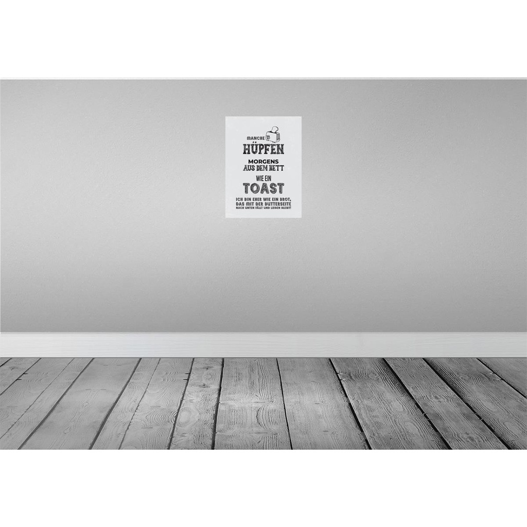 [LA-138498] Blechschild 40x30 cm ich wie Brot nach unten fällt Dekoration Spruch Zitat Bild 2