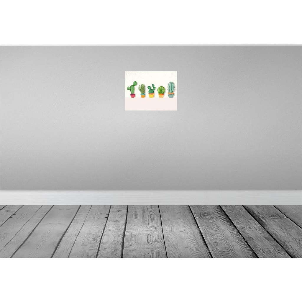 [LA-138506-H] Holzschild 30x40 cm 5 Kakteen Blumentopf Kaktus Dekoration Bild 2