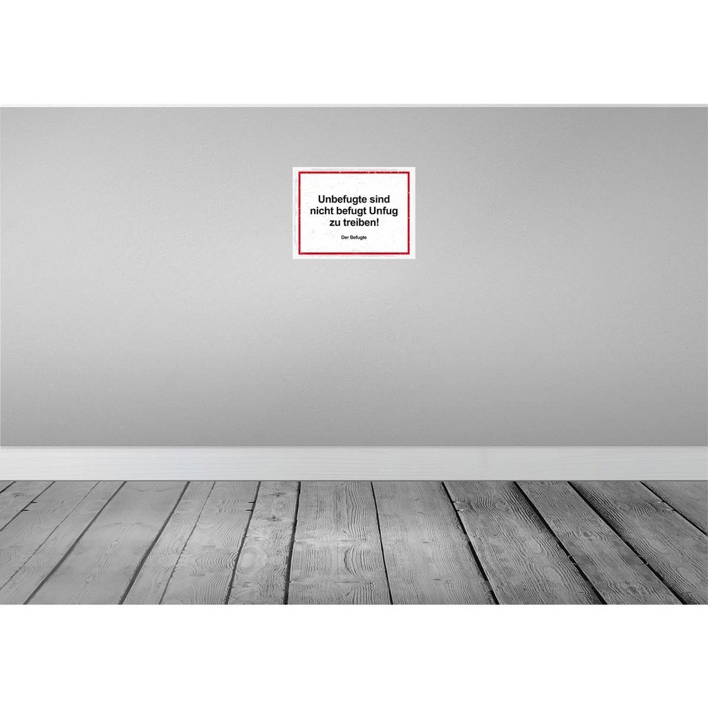 [LA-138511] Blechschild 30x40 cm Unbefugte sind nicht befugt Unfug Spruch Zitat Bild 2