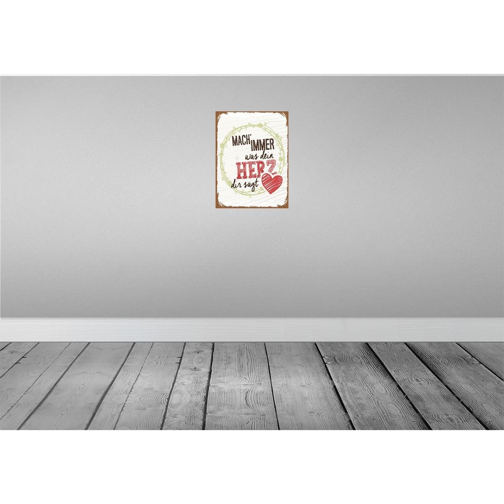[LA-138527-H] Holzschild 40x30 cm Mach immer was dein Herz dir sagt Spruch Zitat Bild 2