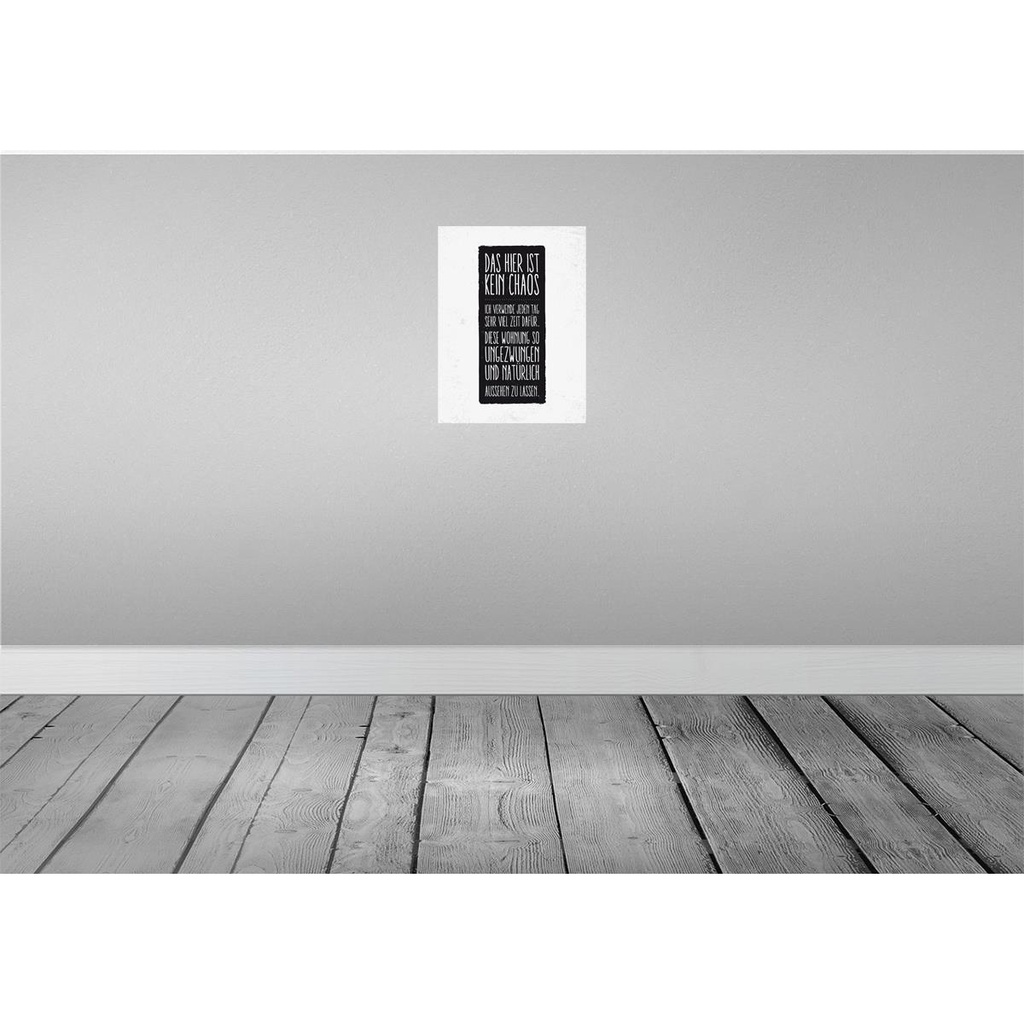 [LA-138543] Blechschild 40x30 cm Wohnung hier ist kein Chaos Geschenk Spruch Zitat Bild 2
