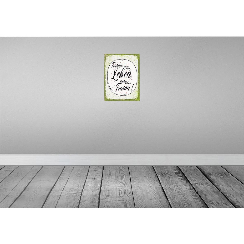 [LA-138544] Blechschild 40x30 cm träume nicht dein Leben lebe Traum Dekoration Spruch Zitat Bild 2