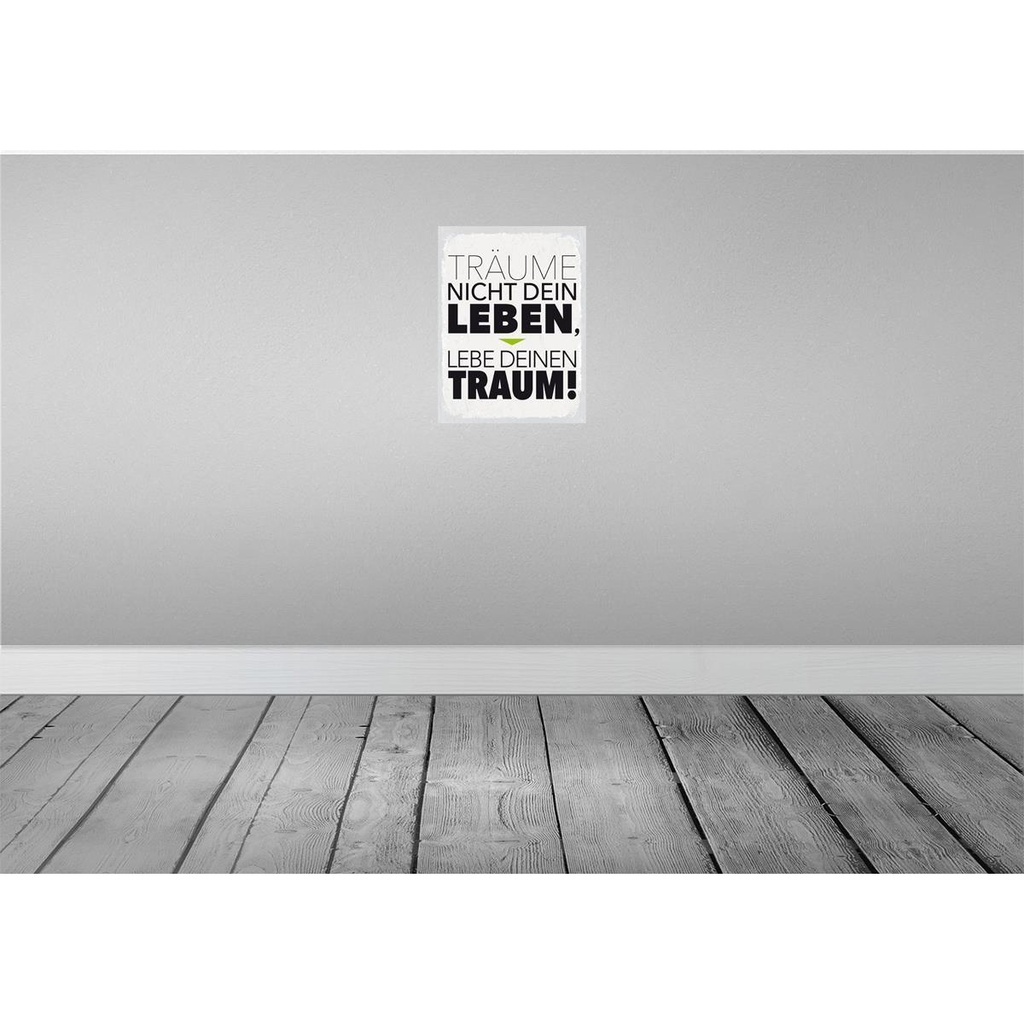 [LA-138545] Blechschild 40x30 cm Leben lebe deinen Traum Dekoration Spruch Zitat Bild 2