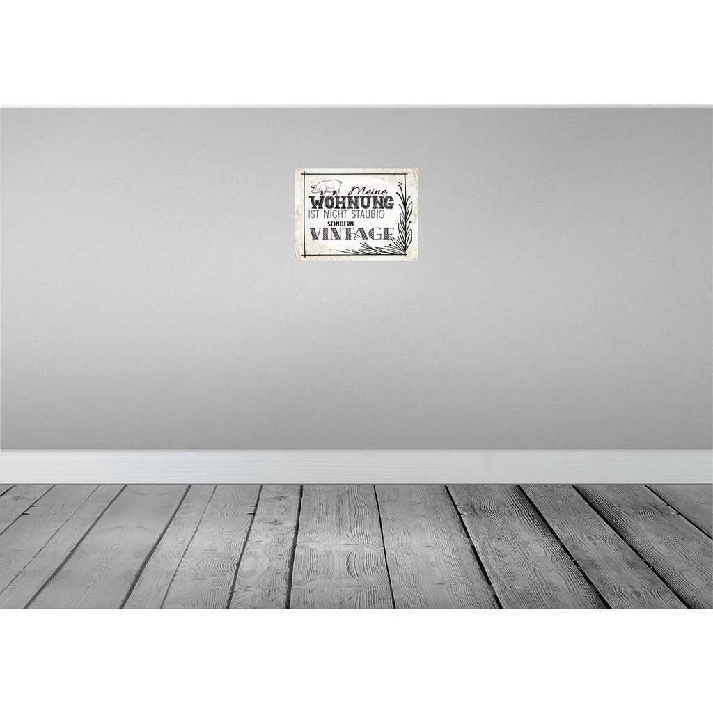 [LA-138547-H] Holzschild 30x40 cm Wohnung nicht staubig Vintage Dekoration Bild 2
