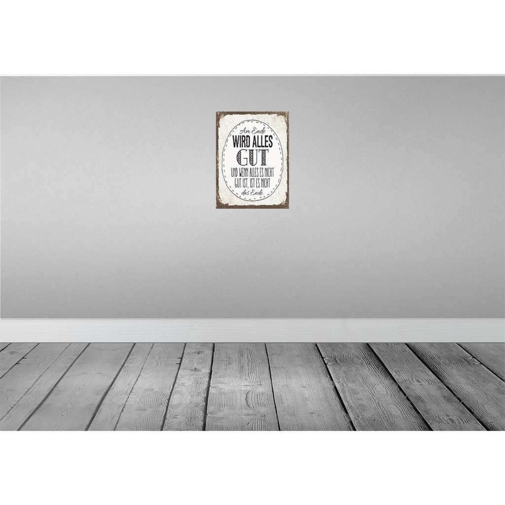 [LA-138549-H] Holzschild 40x30 cm am Ende wird alles gut Dekoration Bild 2