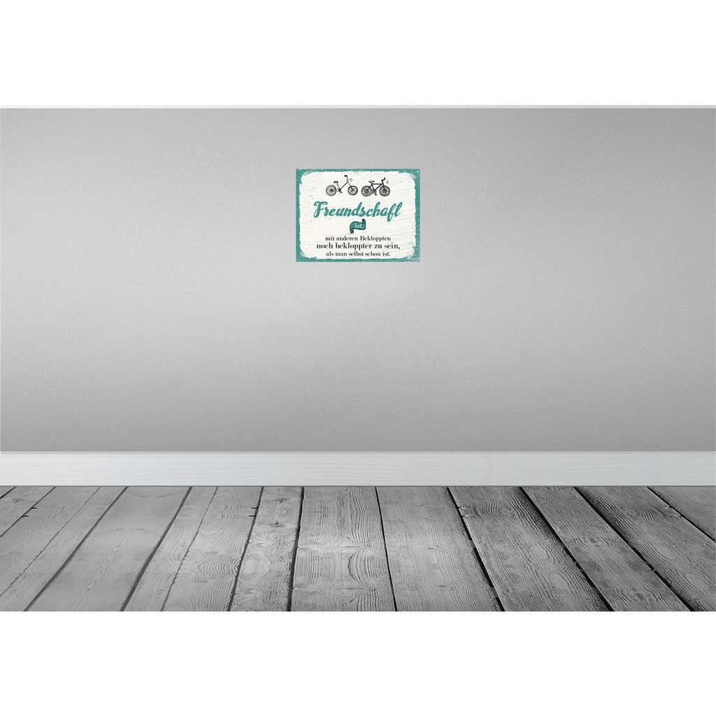 [LA-138554] Blechschild 30x40 cm Freundschaft noch bekloppter sein Spruch Zitat Bild 2