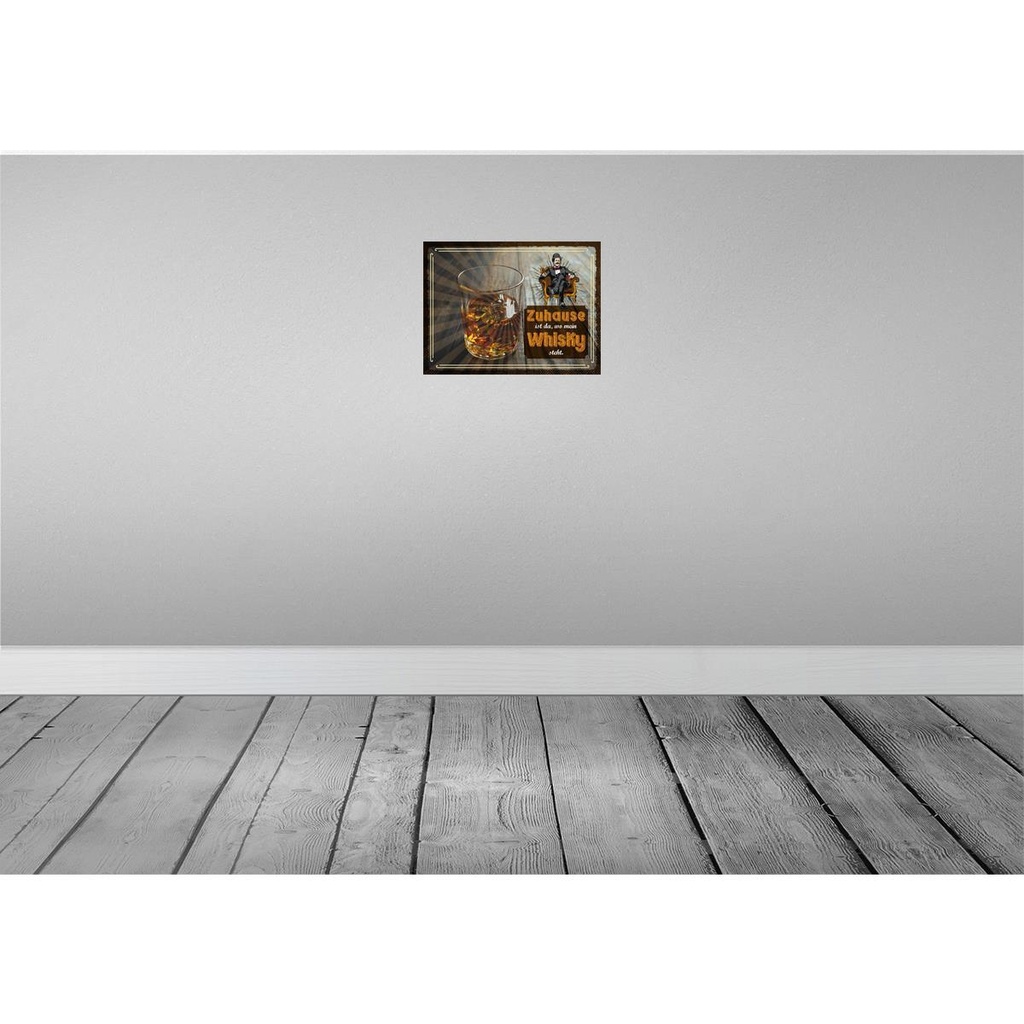 [LA-138559-H] Holzschild 30x40 cm Zuhause ist da wo mein Whisky Geschenk Bild 2