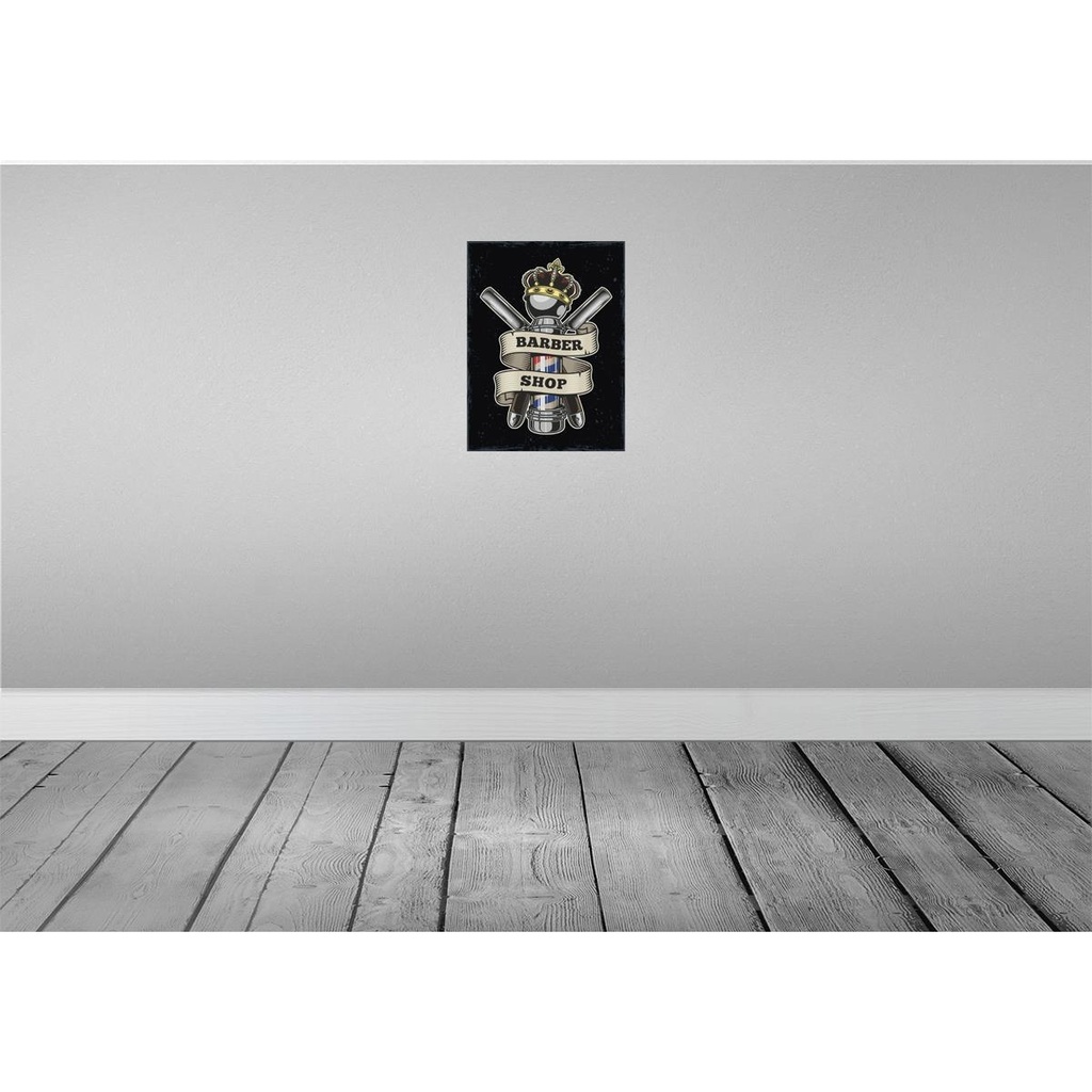 [LA-138580-H] Holzschild 40x30 cm Barbershop Friseur Salon Haare Bild 2