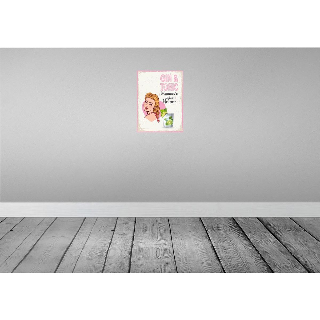 [LA-138583-H] Holzschild 40x30 cm Gin & Tonic Mummy`s little Helper Essen Trinken Bild 2