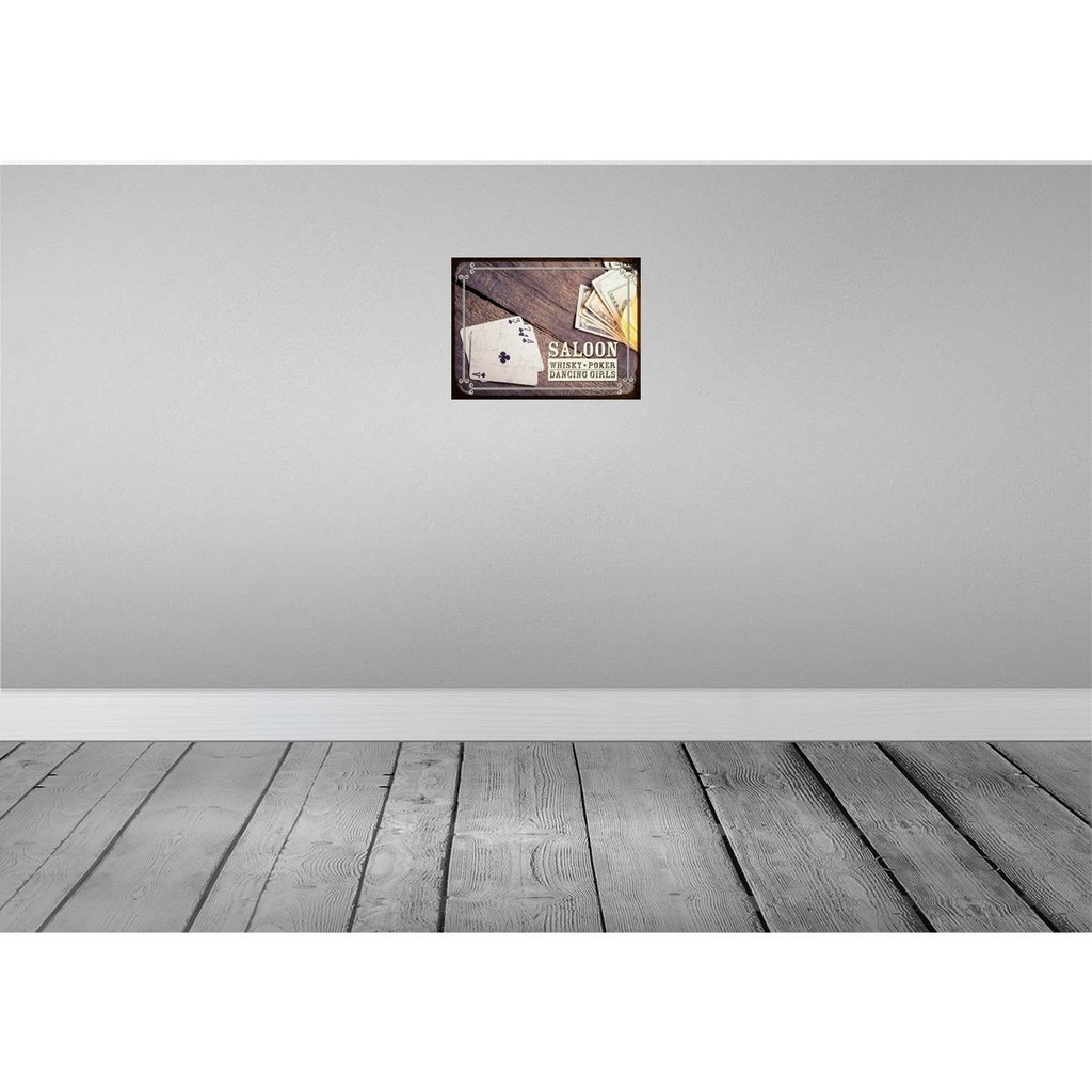 [LA-138588] Blechschild 30x40 cm Saloon Whisky Poker Dancing Essen Trinken Bild 2