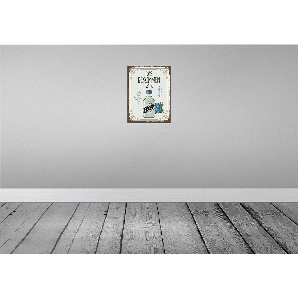[LA-138597] Blechschild 40x30 cm Alkohol GIN das bekommen wir Essen Trinken Bar Club Bild 2
