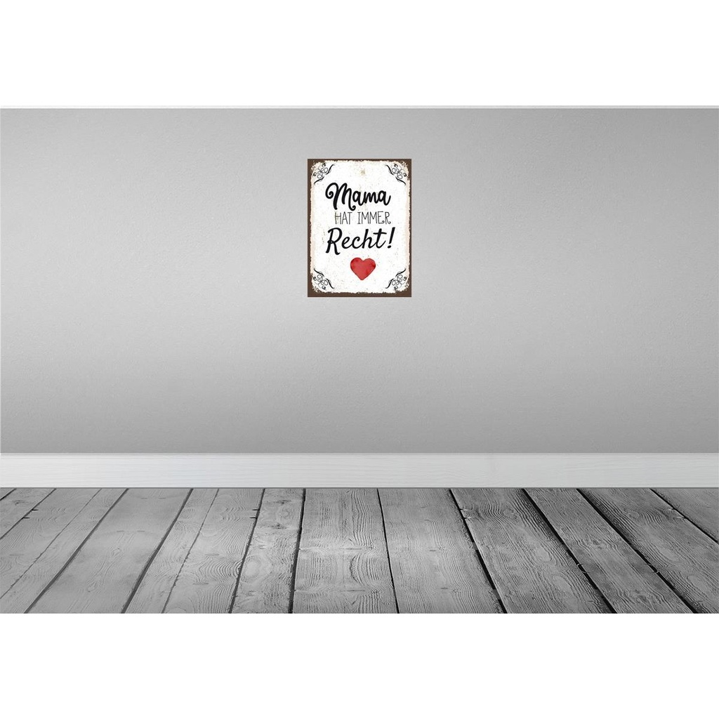[LA-138600-H] Holzschild 40x30 cm Familie Mama hat immer Recht Freunde Bild 2