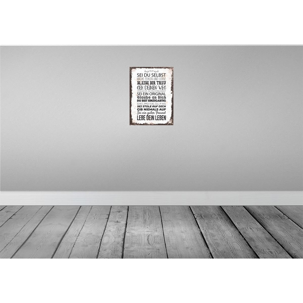 [LA-138601-H] Holzschild 40x30 cm Sei du selbst mache Fehler lerne Spruch Zitat Bild 2