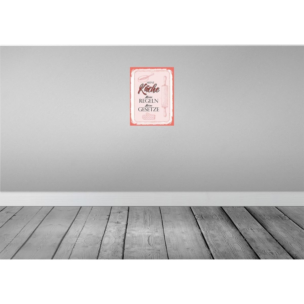 [LA-138603-H] Holzschild 40x30 cm Meine Küche Regeln Kochen Bild 2