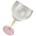 [1805954] Weinglas D 10 cm H 17 Gelb-Lila Stiel Kristallglas gebraucht-gut Bild 2