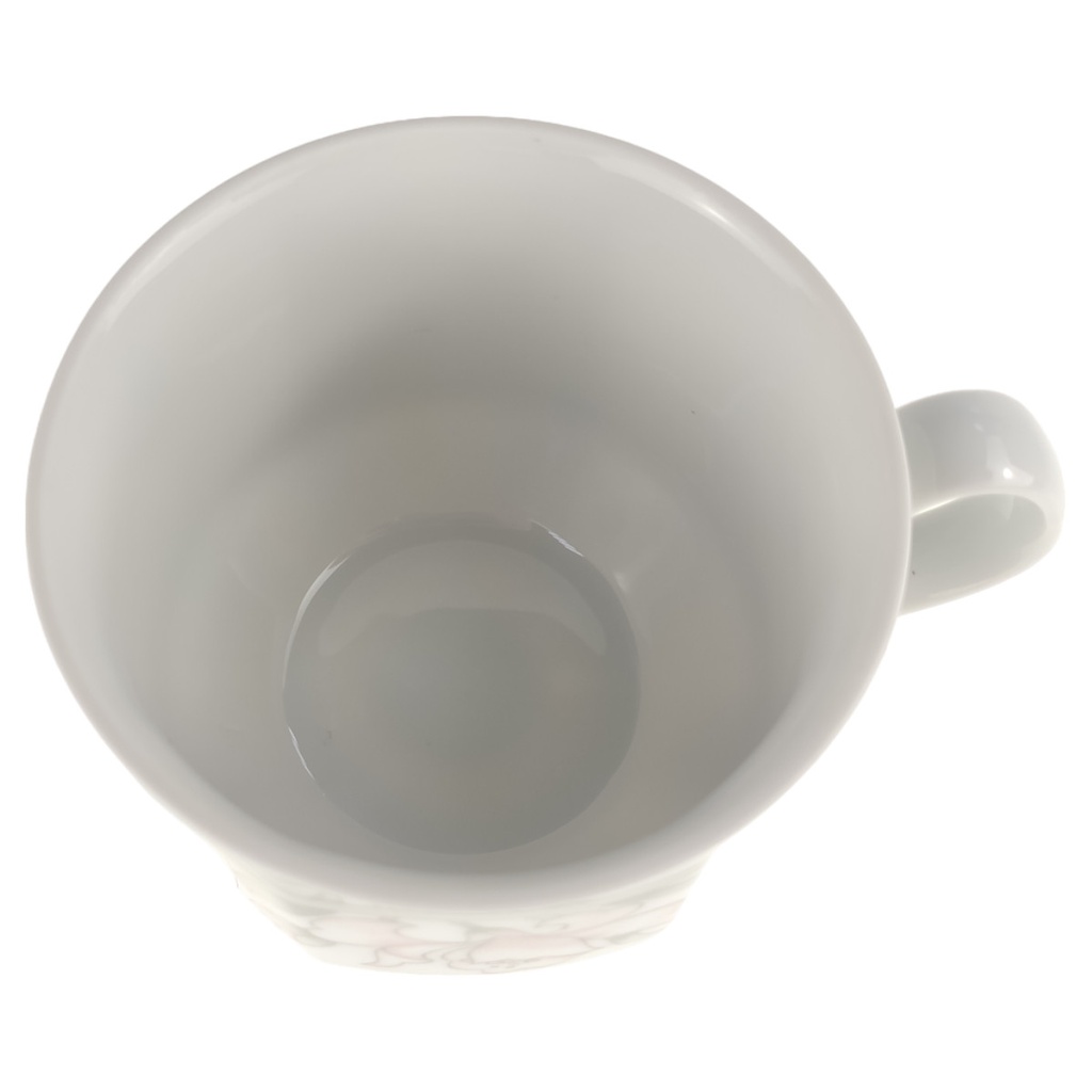 [1805984] Kaffeetasse D 7,9 cm H 6,2 Arabella Atelier Blumendekor Rosa-Grau Porzellan gebraucht-sehr gut Bild 2