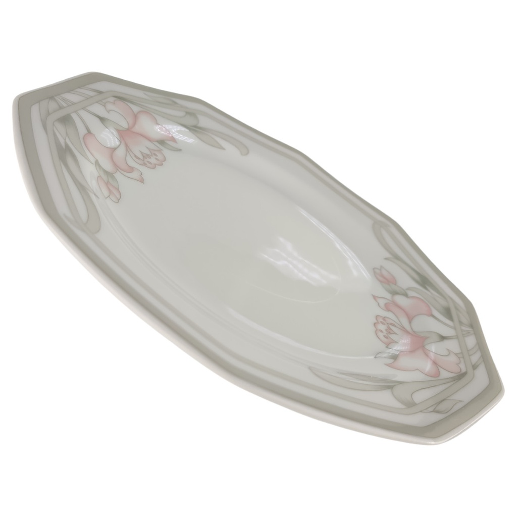 [1805987] Kuchenteller D 19,3 cm 18,8 Arabella Atelier Blumendekor Rosa-Grau Porzellan gebraucht-sehr gut Bild 2