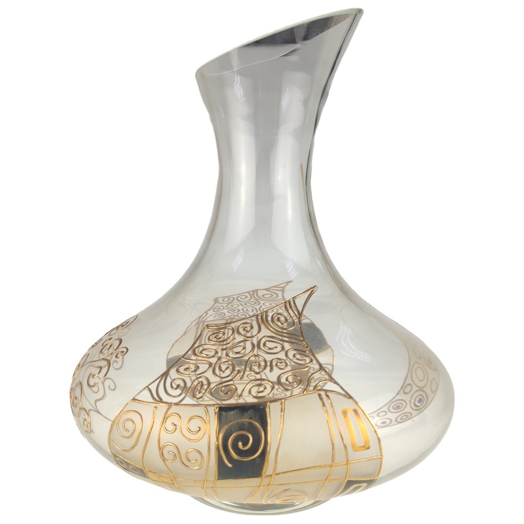 [1806074] Weinkaraffe handbemalt 2,3 L H 26 B 21 Glas gebraucht-gut Bild 5