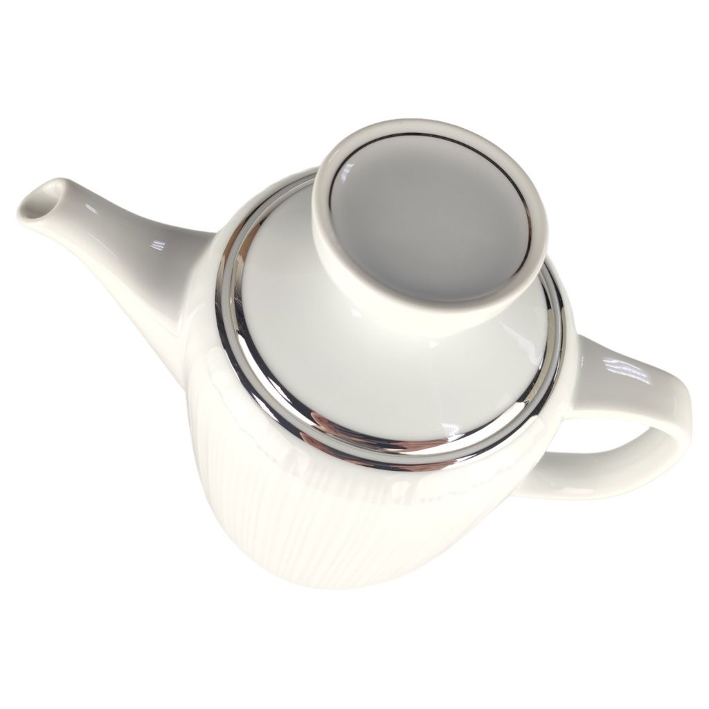 [1806084] Kaffeekanne 1,3 L H 19,5 L 21,5 B 11,5 Hutschenreuther Relief Platinrand Porzellan gebraucht-sehr gut Bild 2