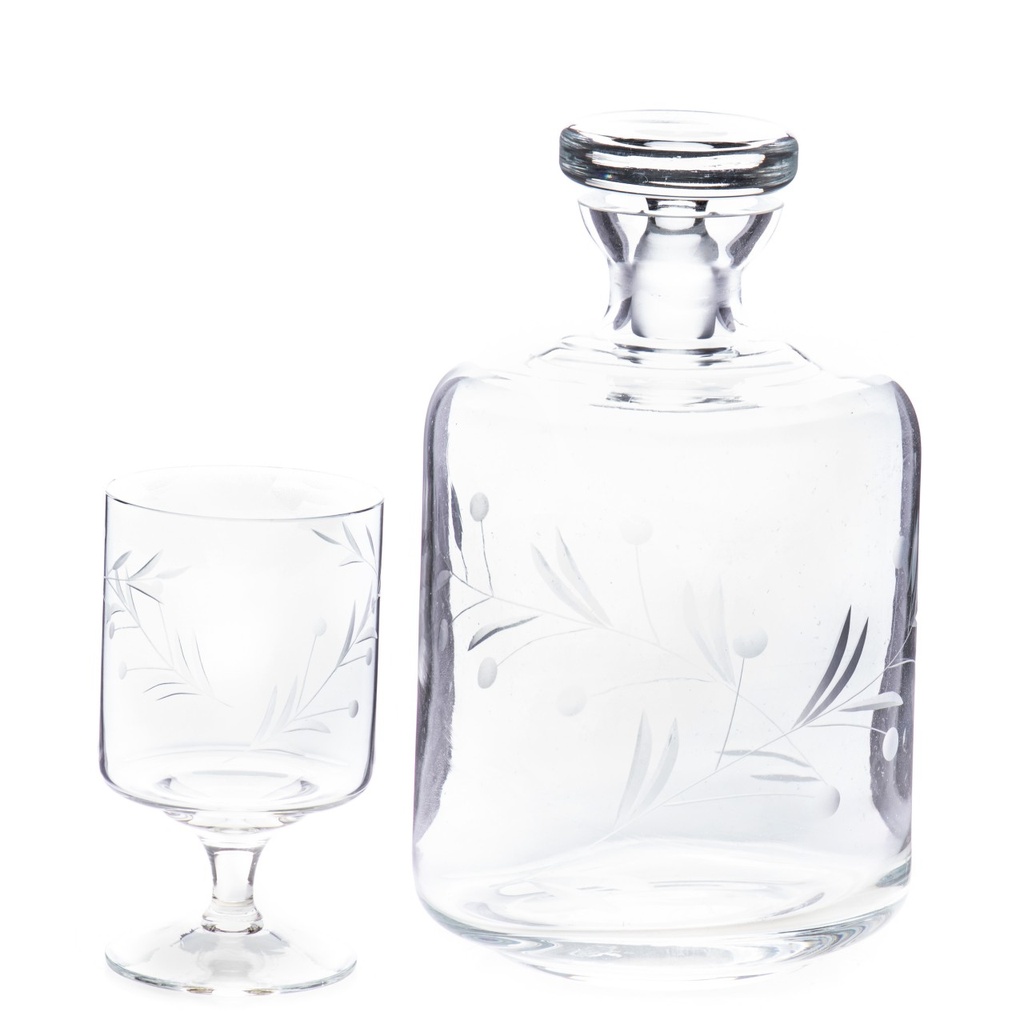[LA-1821876] Wein Set Karaffe und 6 Gläser aus handgeschliffenem Glas Bild 2