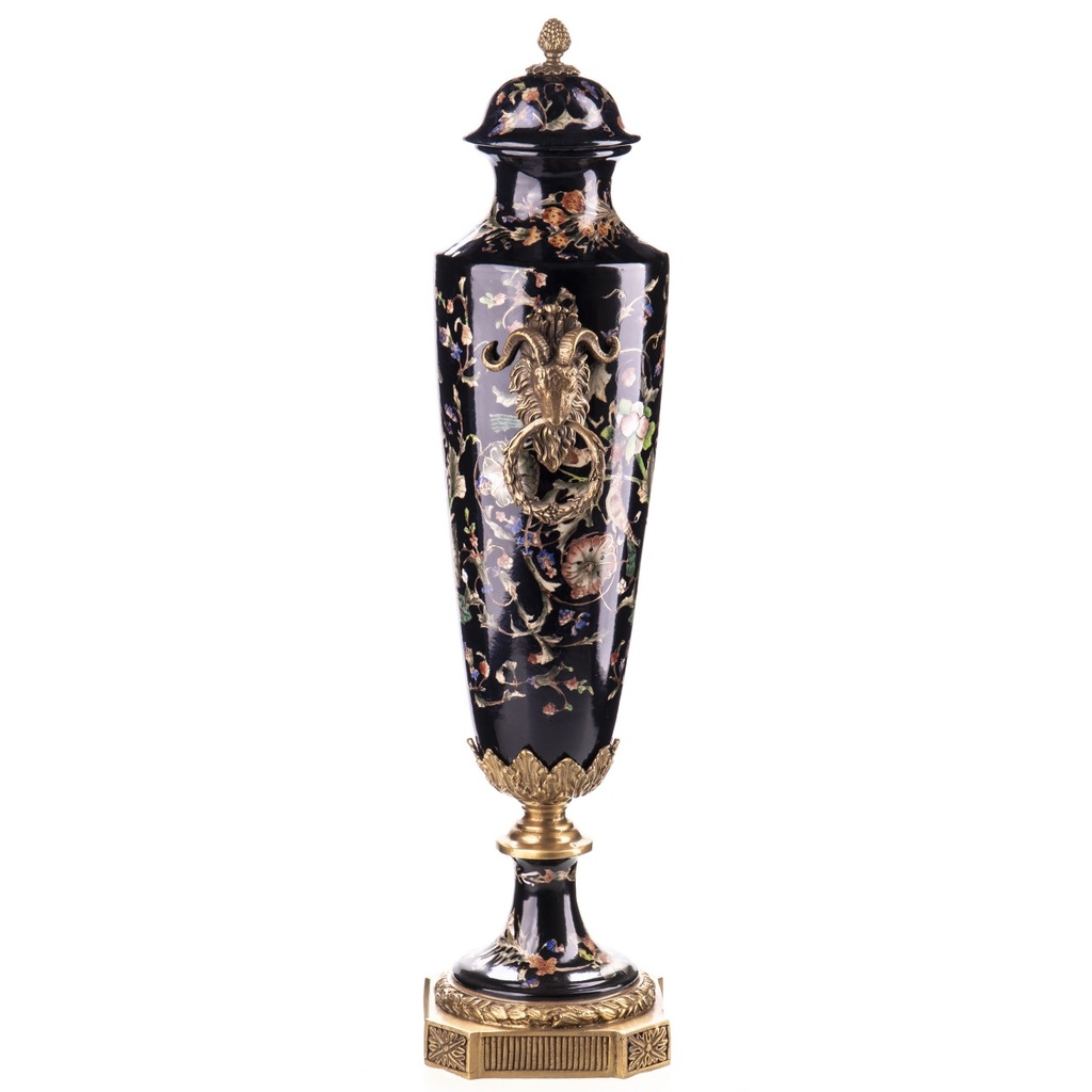 [LA-1821973] Porzellan mit Bronze Deckelvase Bild 2