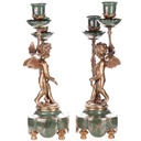 [LA-1822467] Porzellan mit Bronze Kerzenständer mit Engel Set/2 Bild 4