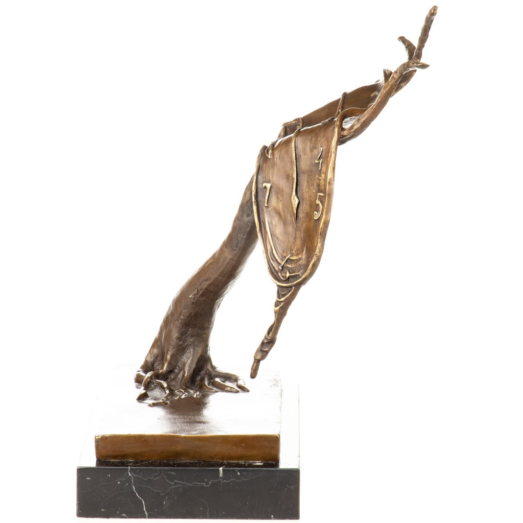 [LA-1822763] Surrealistische Bronzefigur einer schmelzenden Uhr nach Salvador Dali Bild 2