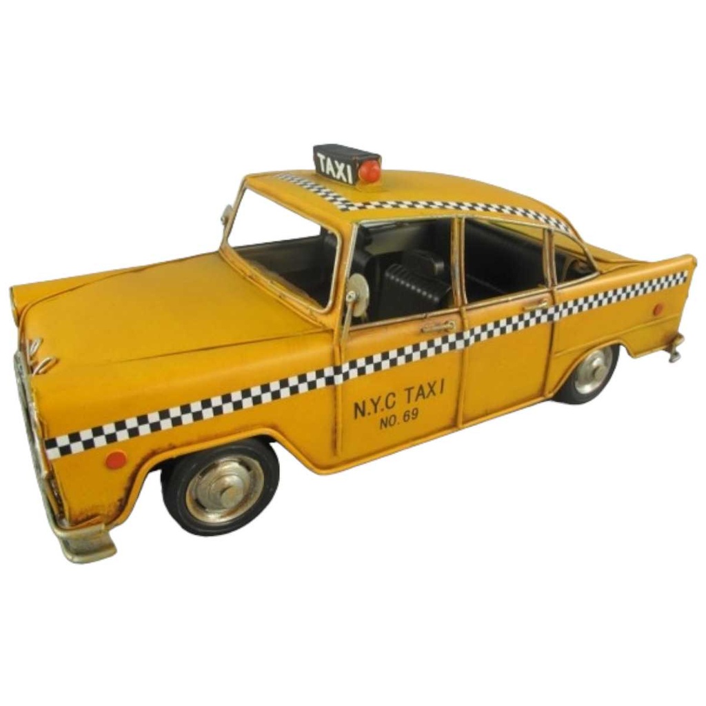[LA-39162] Blechmodell Blechauto Modellauto Oldtimer Taxi Gelb Bild 2