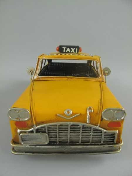 [LA-39162] Blechmodell Blechauto Modellauto Oldtimer Taxi Gelb Bild 4