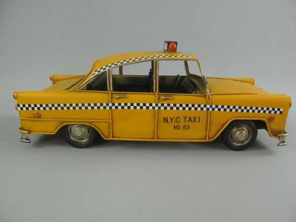 [LA-39162] Blechmodell Blechauto Modellauto Oldtimer Taxi Gelb Bild 5