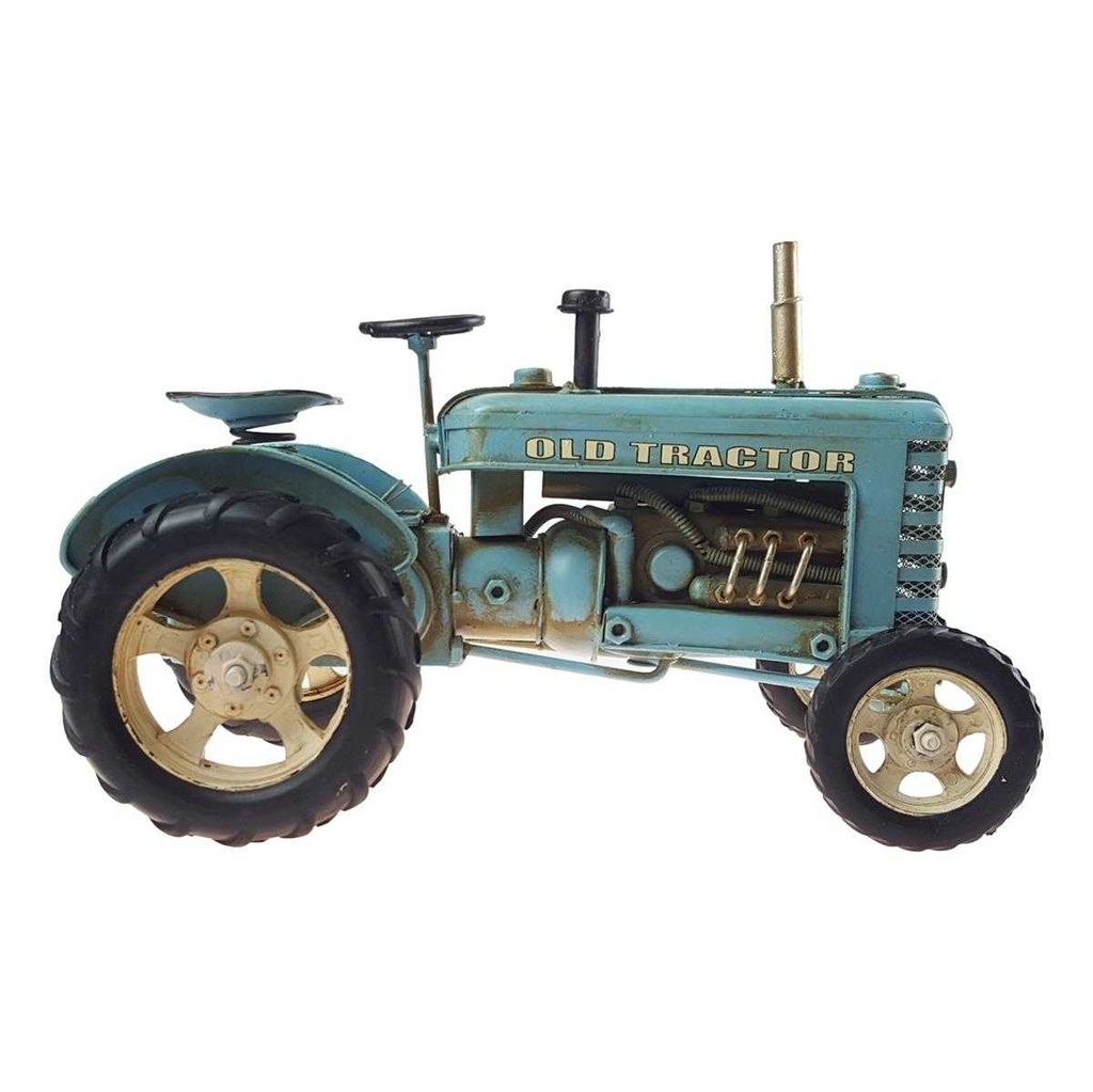 [LA-39217] Blechmodell Blechtraktor Modelltraktor Modell Traktor Antik-Stil Eisen Blau 26 cm Bild 3