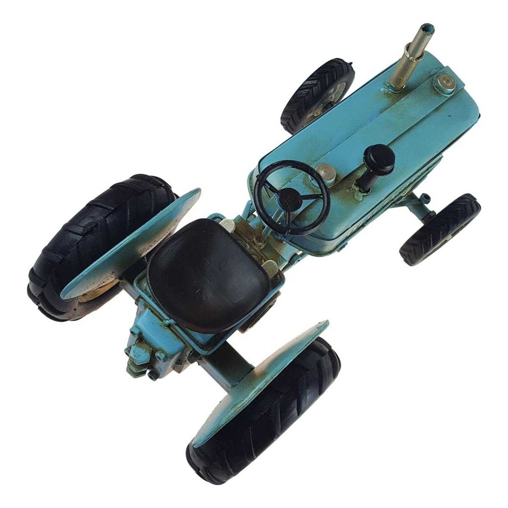 [LA-39217] Blechmodell Blechtraktor Modelltraktor Modell Traktor Antik-Stil Eisen Blau 26 cm Bild 5