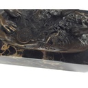 [LA-39230] Bronzeskulptur Bronzefigur Zwei Boxende Hasen Bild 7