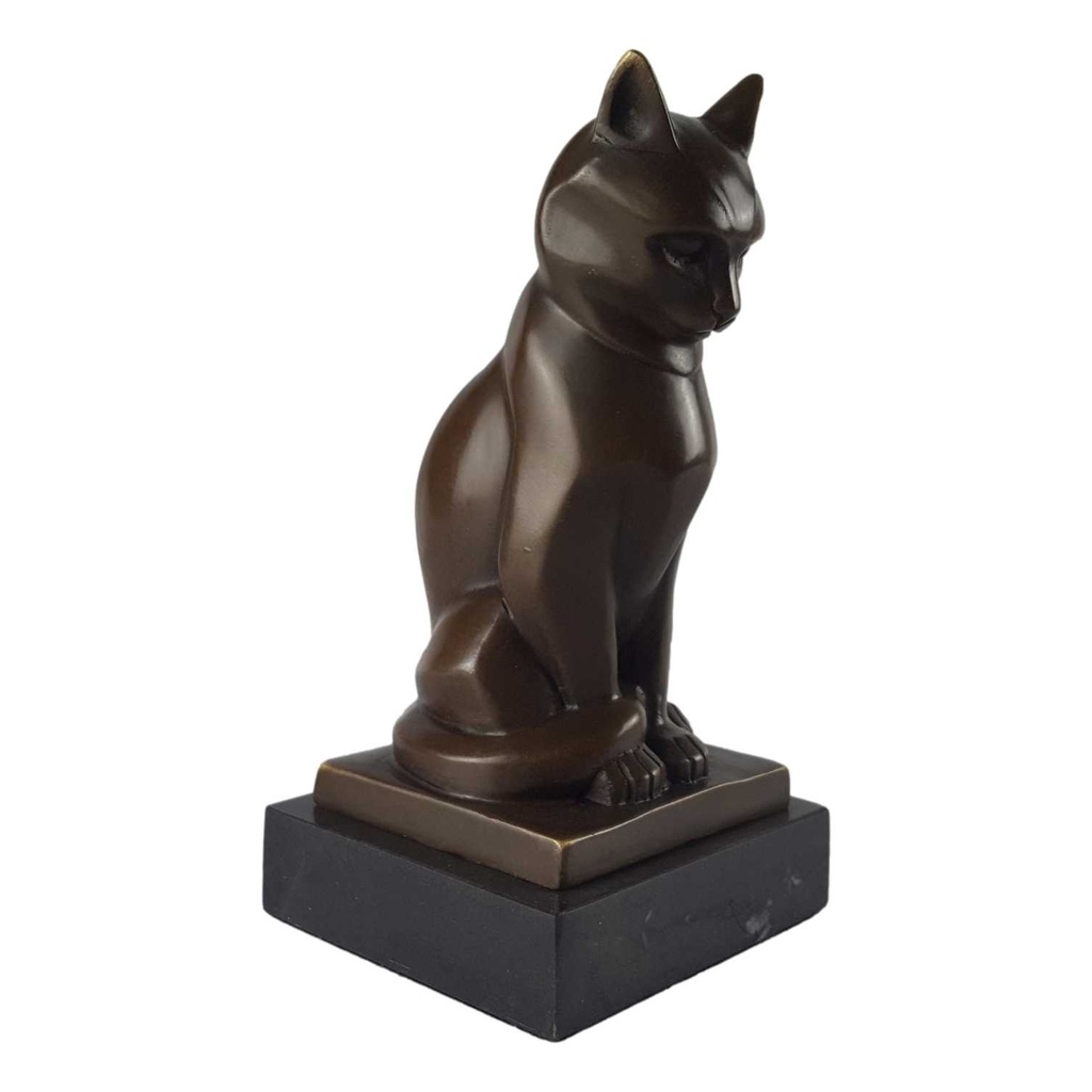 [LA-39237] Bronzeskulptur Bronzefigur Katze Kater Bild 2