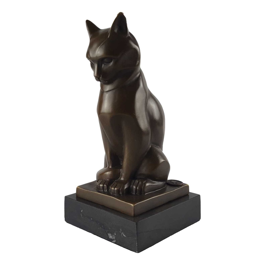[LA-39237] Bronzeskulptur Bronzefigur Katze Kater Bild 4