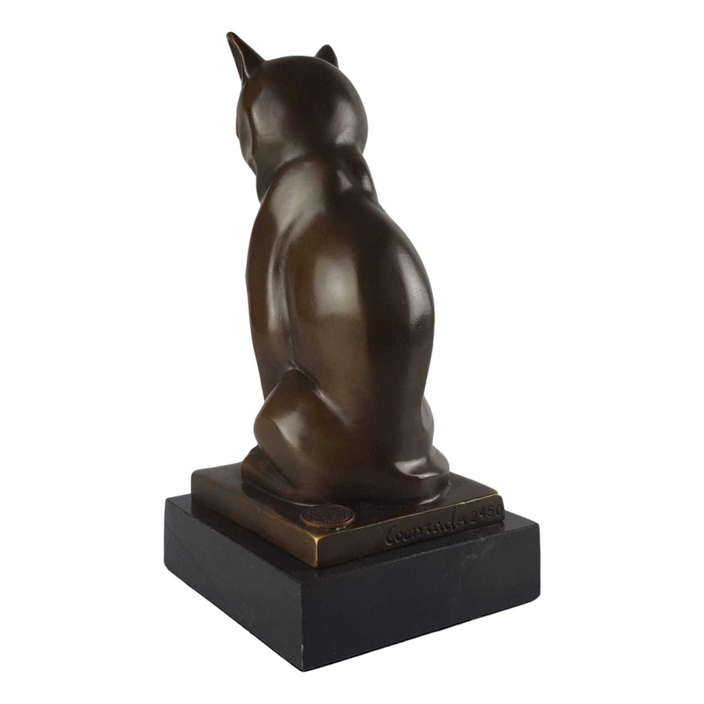 [LA-39237] Bronzeskulptur Bronzefigur Katze Kater Bild 6