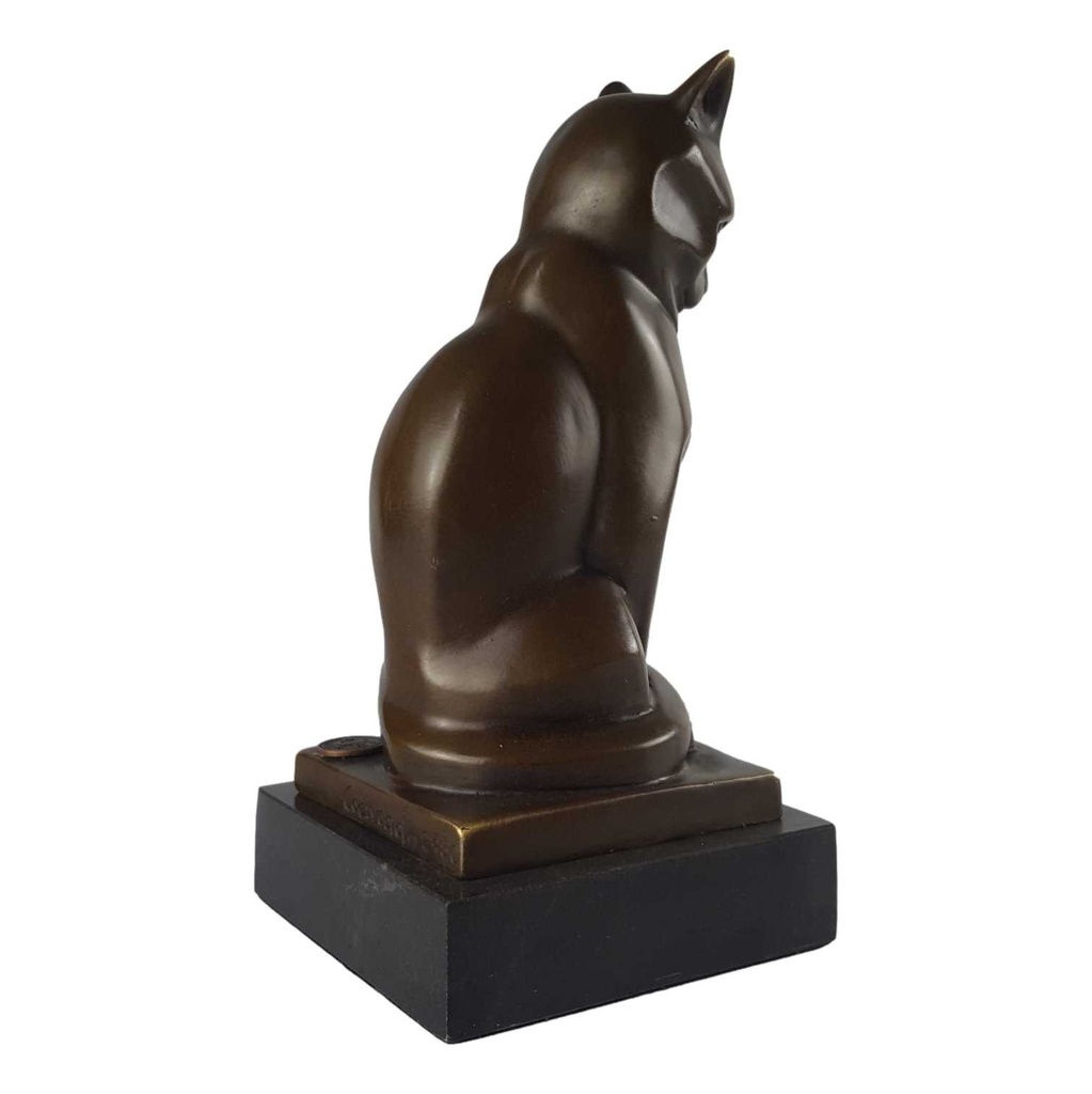 [LA-39237] Bronzeskulptur Bronzefigur Katze Kater Bild 8
