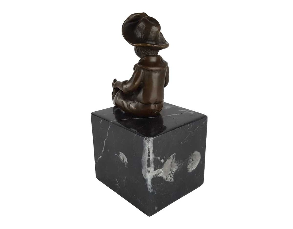 [LA-39238] Bronzeskulptur Bronzefigur Statue Sitzender Junge Art-Deco-Stil H 15,2 cm Bild 4