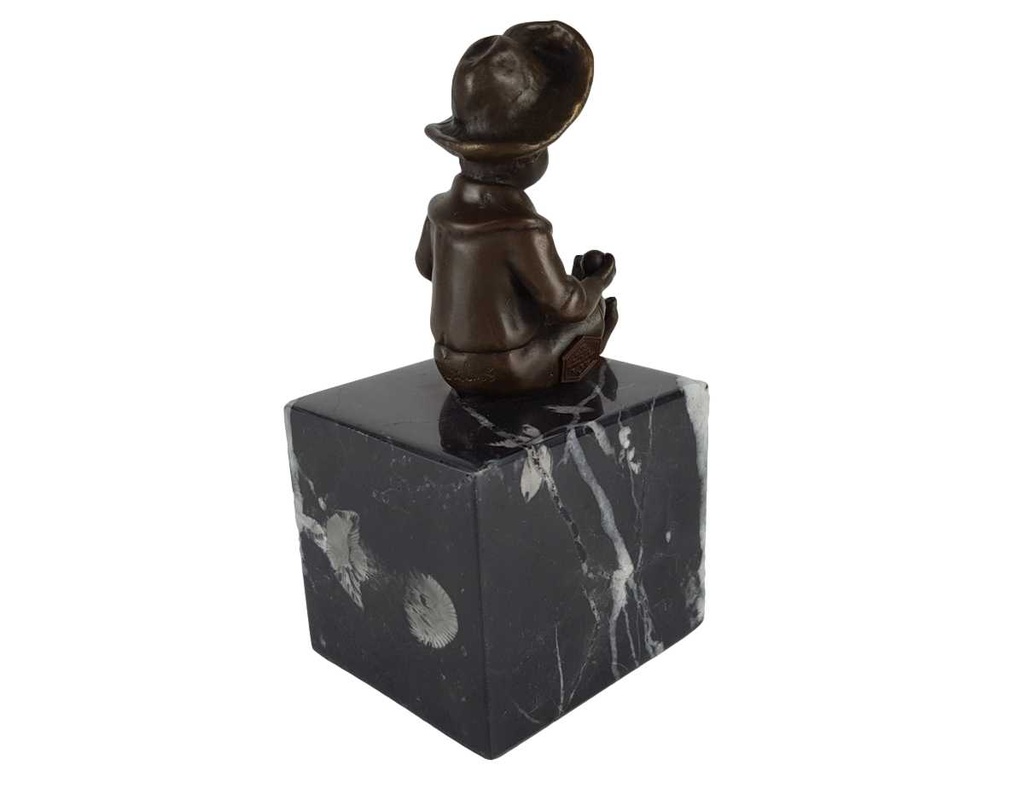 [LA-39238] Bronzeskulptur Bronzefigur Statue Sitzender Junge Art-Deco-Stil H 15,2 cm Bild 5