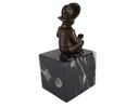 [LA-39238] Bronzeskulptur Bronzefigur Statue Sitzender Junge Art-Deco-Stil H 15,2 cm Bild 5
