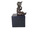 [LA-39239] Bronzeskulptur Bronzefigur Statue Sitzendes Kleines Mädchen H 15,3 cm Bild 3
