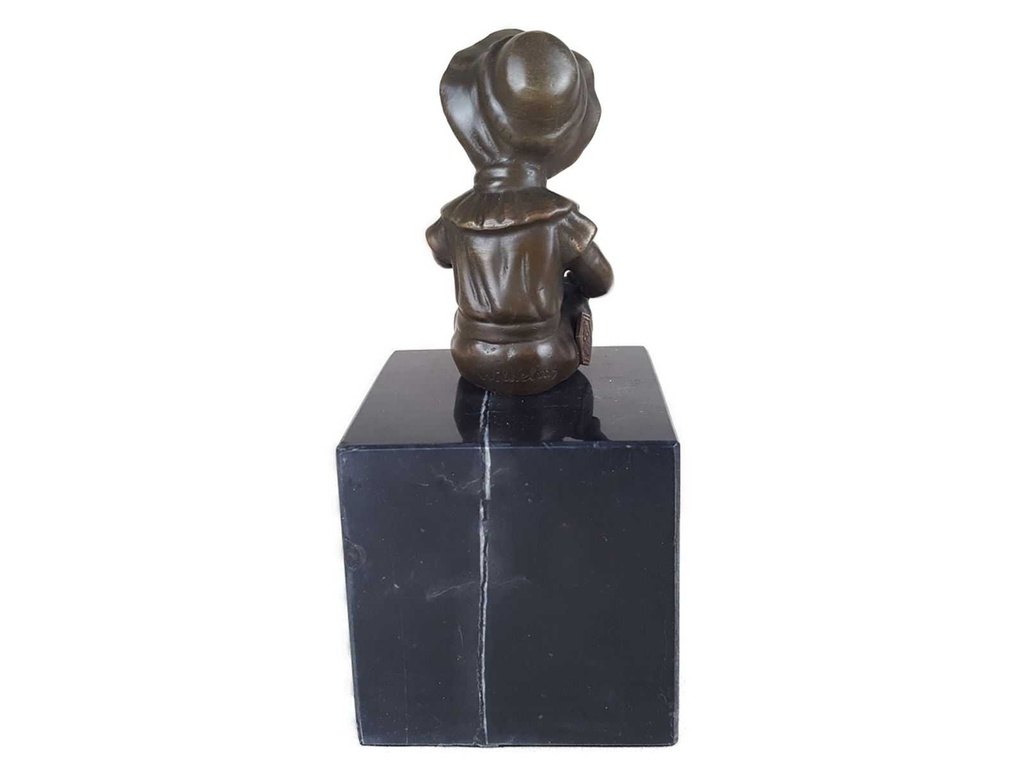 [LA-39239] Bronzeskulptur Bronzefigur Statue Sitzendes Kleines Mädchen H 15,3 cm Bild 5