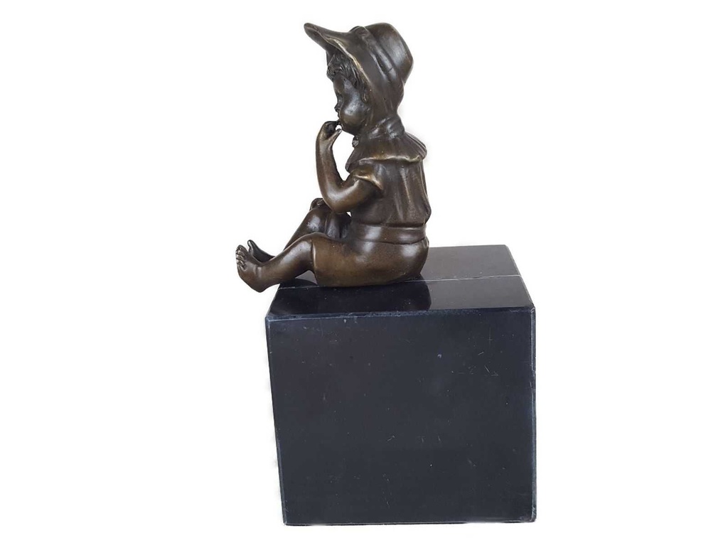 [LA-39239] Bronzeskulptur Bronzefigur Statue Sitzendes Kleines Mädchen H 15,3 cm Bild 8
