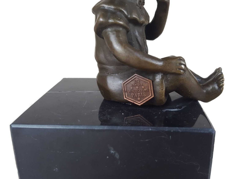 [LA-39239] Bronzeskulptur Bronzefigur Statue Sitzendes Kleines Mädchen H 15,3 cm Bild 13