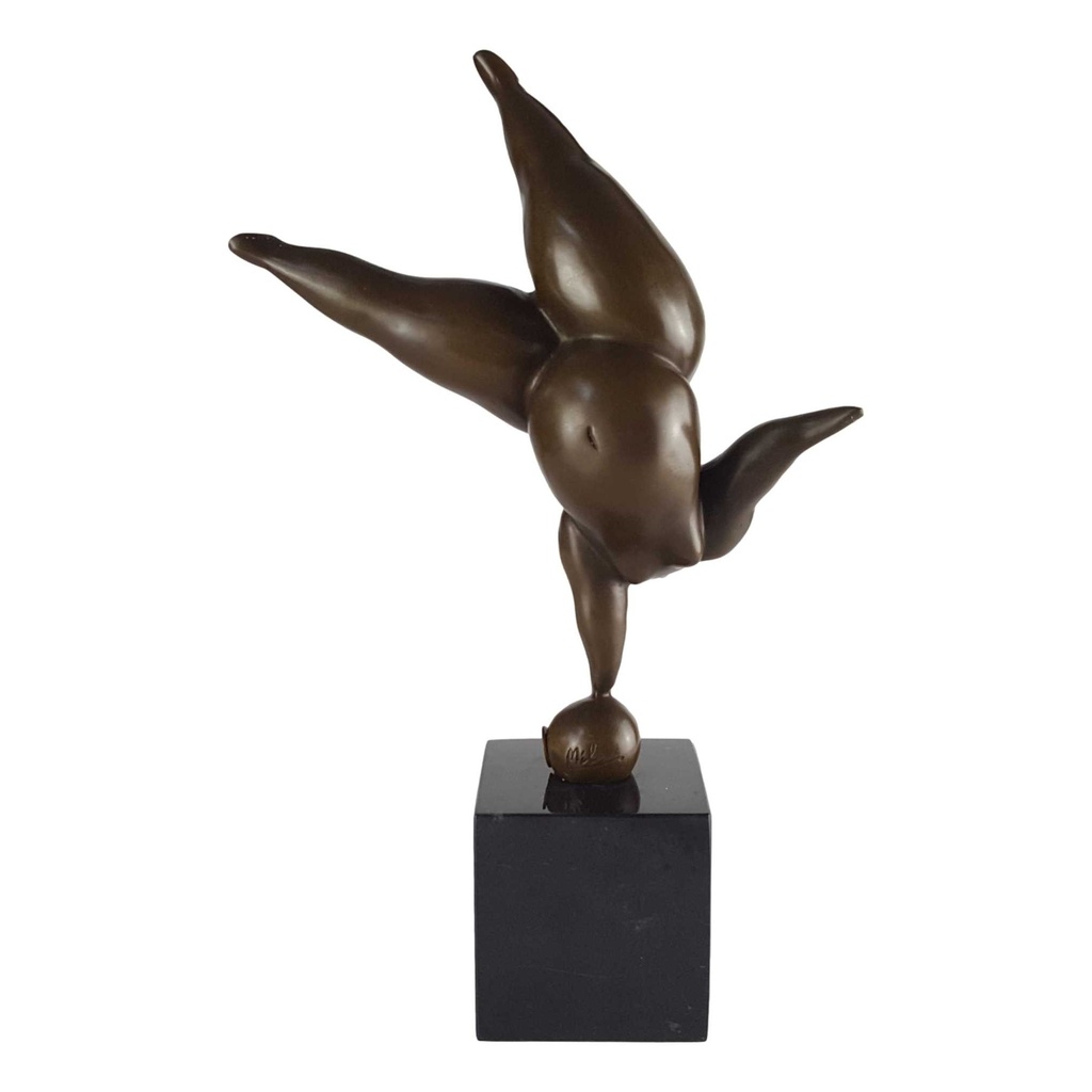 [LA-39250] Bronzeskulptur Bronzefigur Balancierende Frau Abstrakt-Stil Bild 3