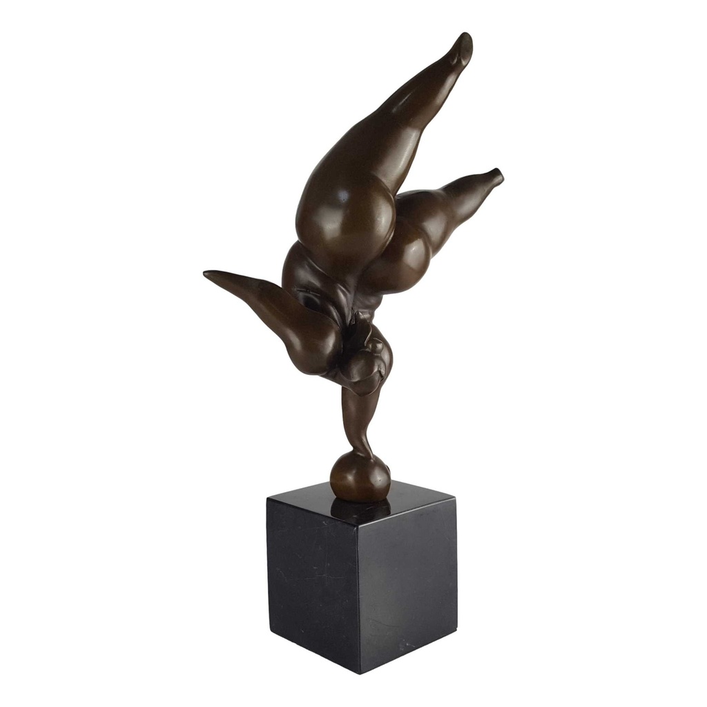 [LA-39250] Bronzeskulptur Bronzefigur Balancierende Frau Abstrakt-Stil Bild 5