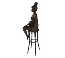 [LA-39251] Bronzeskulptur Bronzefigur Frau auf Barstuhl Barhocker Bild 3