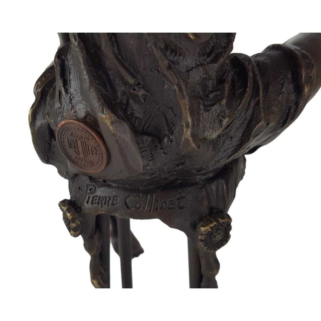 [LA-39251] Bronzeskulptur Bronzefigur Frau auf Barstuhl Barhocker Bild 5