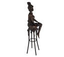 [LA-39251] Bronzeskulptur Bronzefigur Frau auf Barstuhl Barhocker Bild 7